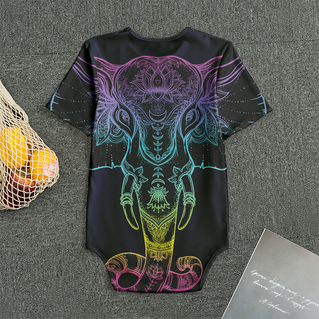 Colorful Spiritual Elephant Print Men's Bodysuit