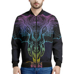 Colorful Spiritual Elephant Print Men's Bomber Jacket