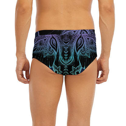 Colorful Spiritual Elephant Print Men's Briefs