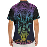 Colorful Spiritual Elephant Print Men's Deep V-Neck Shirt