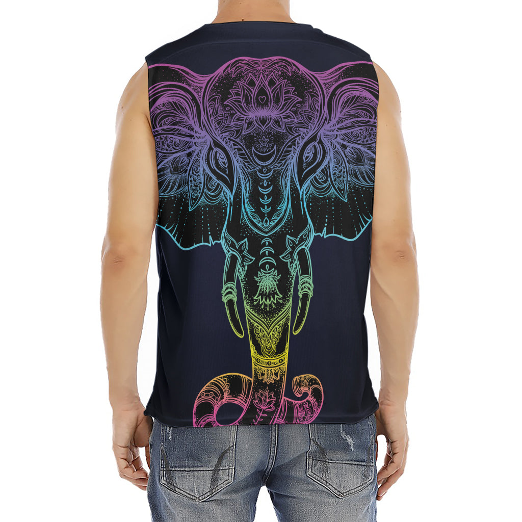Colorful Spiritual Elephant Print Men's Fitness Tank Top