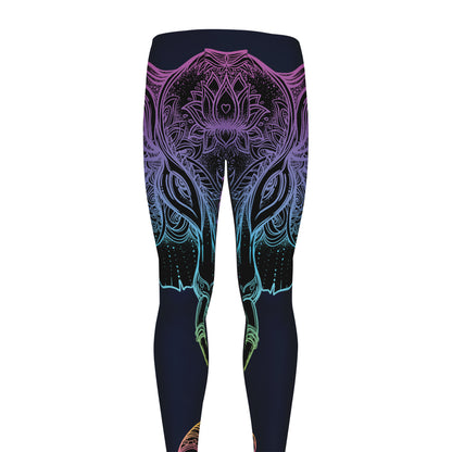 Colorful Spiritual Elephant Print Men's leggings