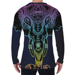 Colorful Spiritual Elephant Print Men's Long Sleeve T-Shirt