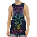 Colorful Spiritual Elephant Print Men's Muscle Tank Top