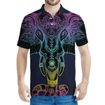 Colorful Spiritual Elephant Print Men's Polo Shirt