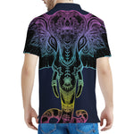 Colorful Spiritual Elephant Print Men's Polo Shirt