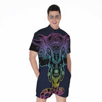Colorful Spiritual Elephant Print Men's Rompers