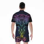 Colorful Spiritual Elephant Print Men's Rompers