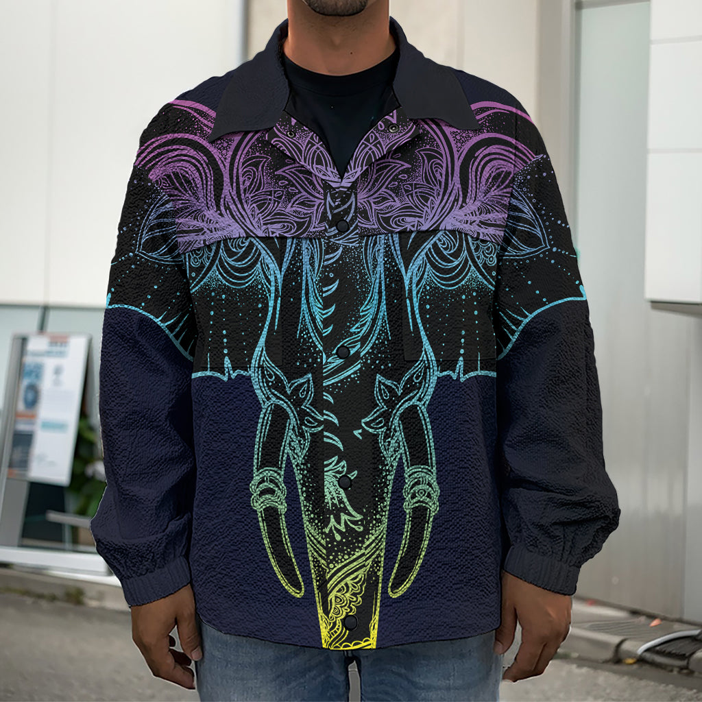Colorful Spiritual Elephant Print Men's Shirt Jacket
