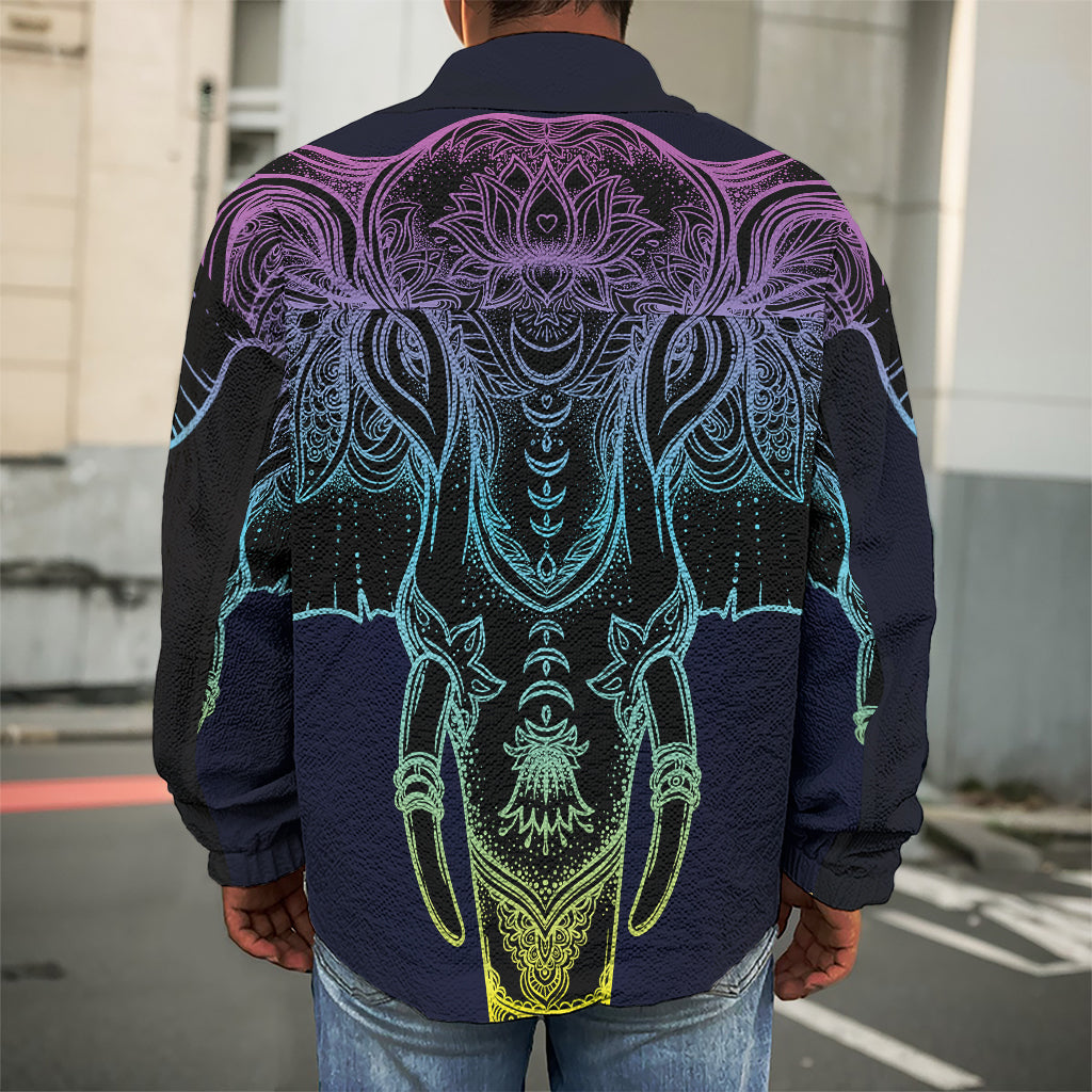 Colorful Spiritual Elephant Print Men's Shirt Jacket