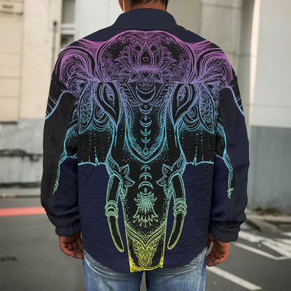 Colorful Spiritual Elephant Print Men's Shirt Jacket