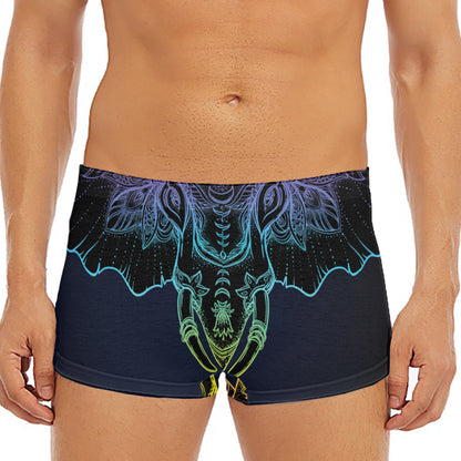 Colorful Spiritual Elephant Print Men's Short Boxer Briefs