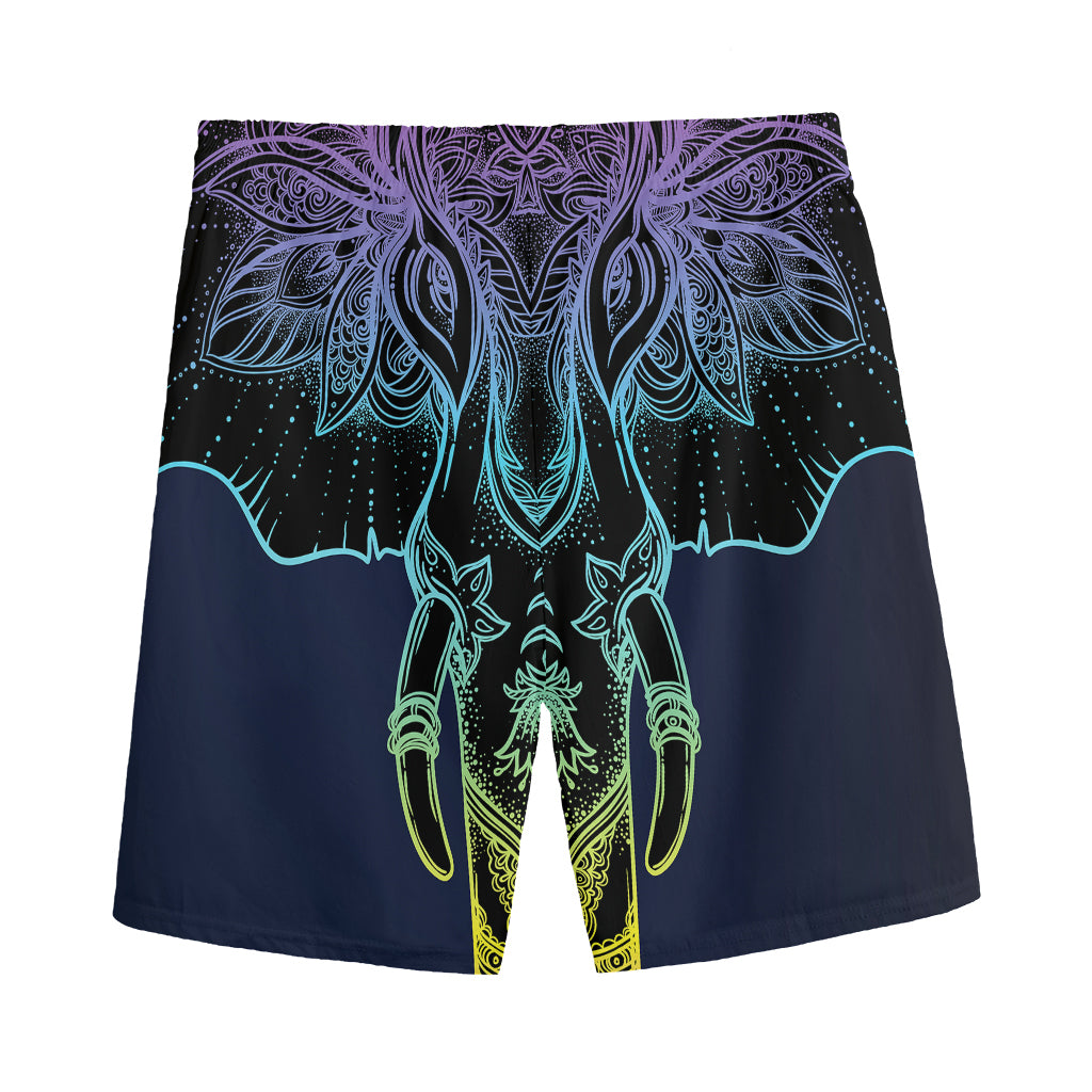 Colorful Spiritual Elephant Print Men's Sports Shorts