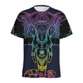 Colorful Spiritual Elephant Print Men's Athletic T-Shirt