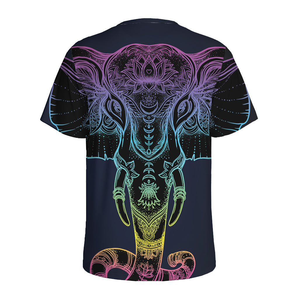 Colorful Spiritual Elephant Print Men's Sports T-Shirt
