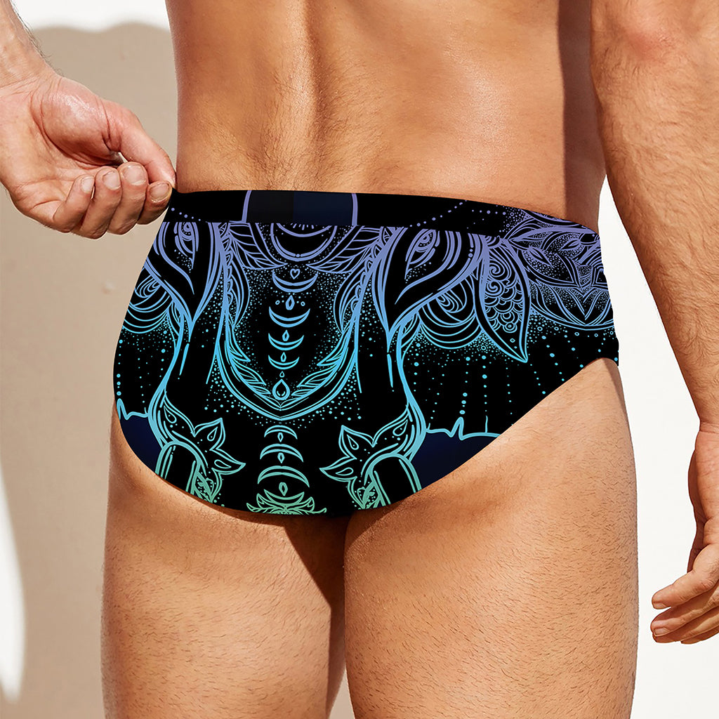 Colorful Spiritual Elephant Print Men's Swim Briefs