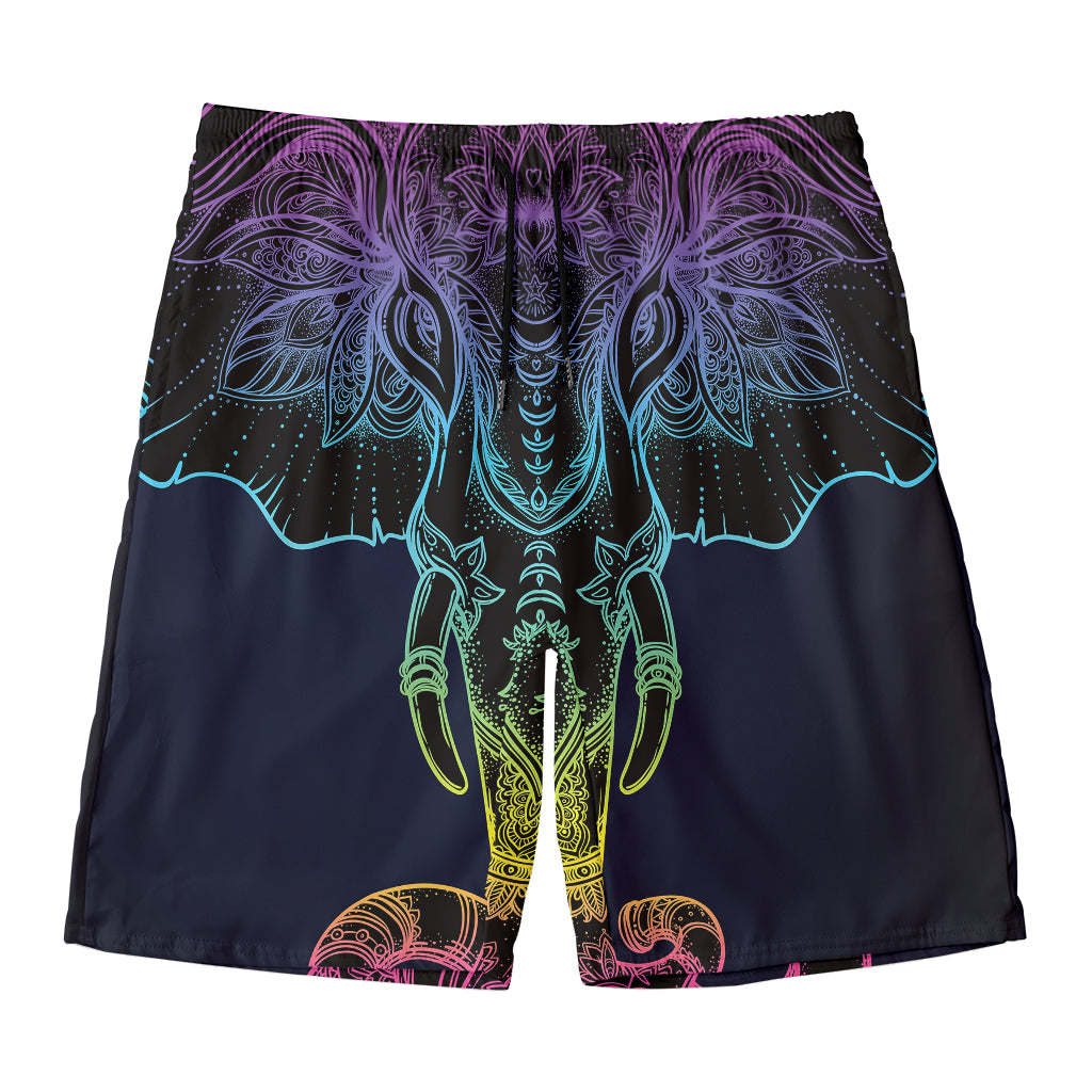 Colorful Spiritual Elephant Print Men's Swim Trunks