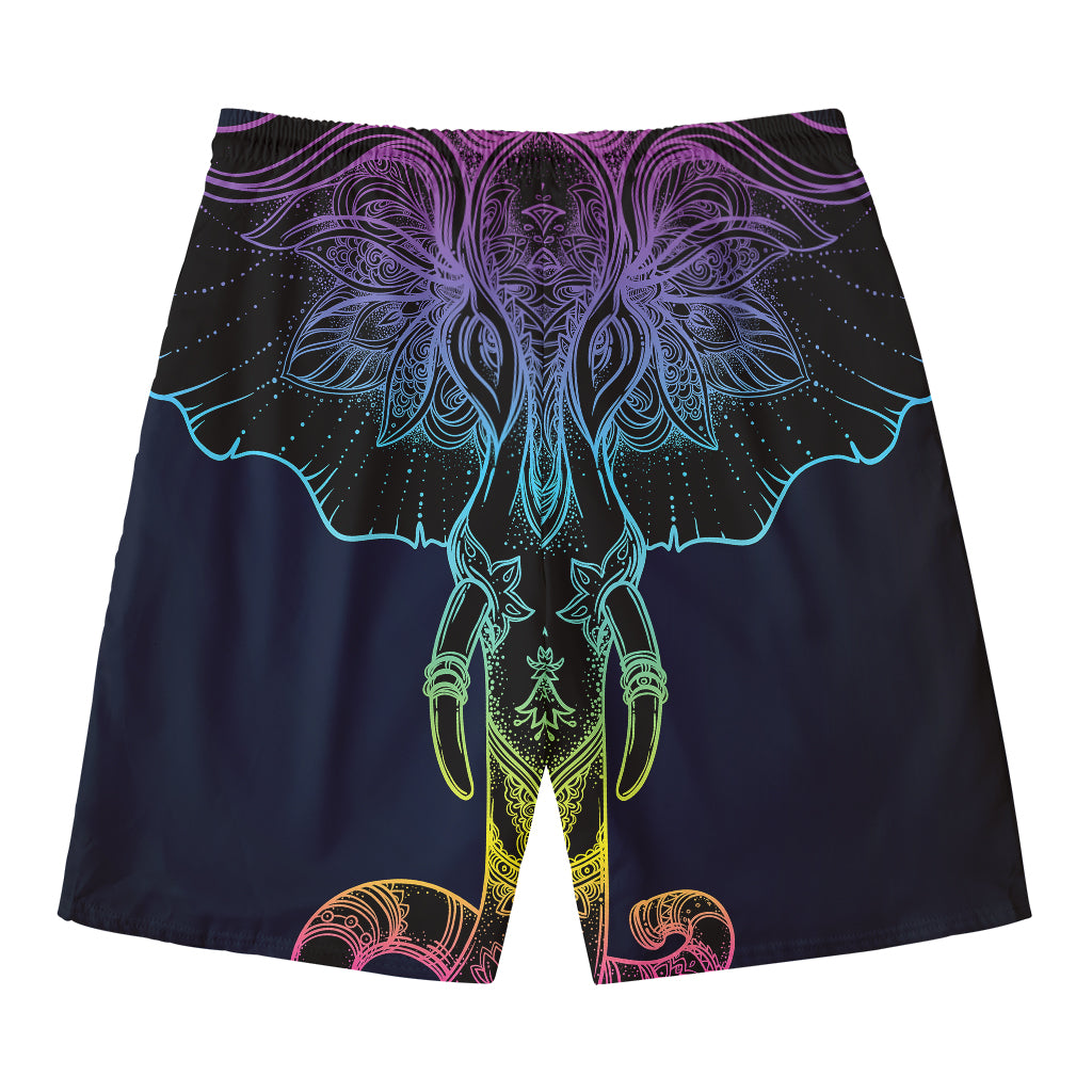 Colorful Spiritual Elephant Print Men's Swim Trunks
