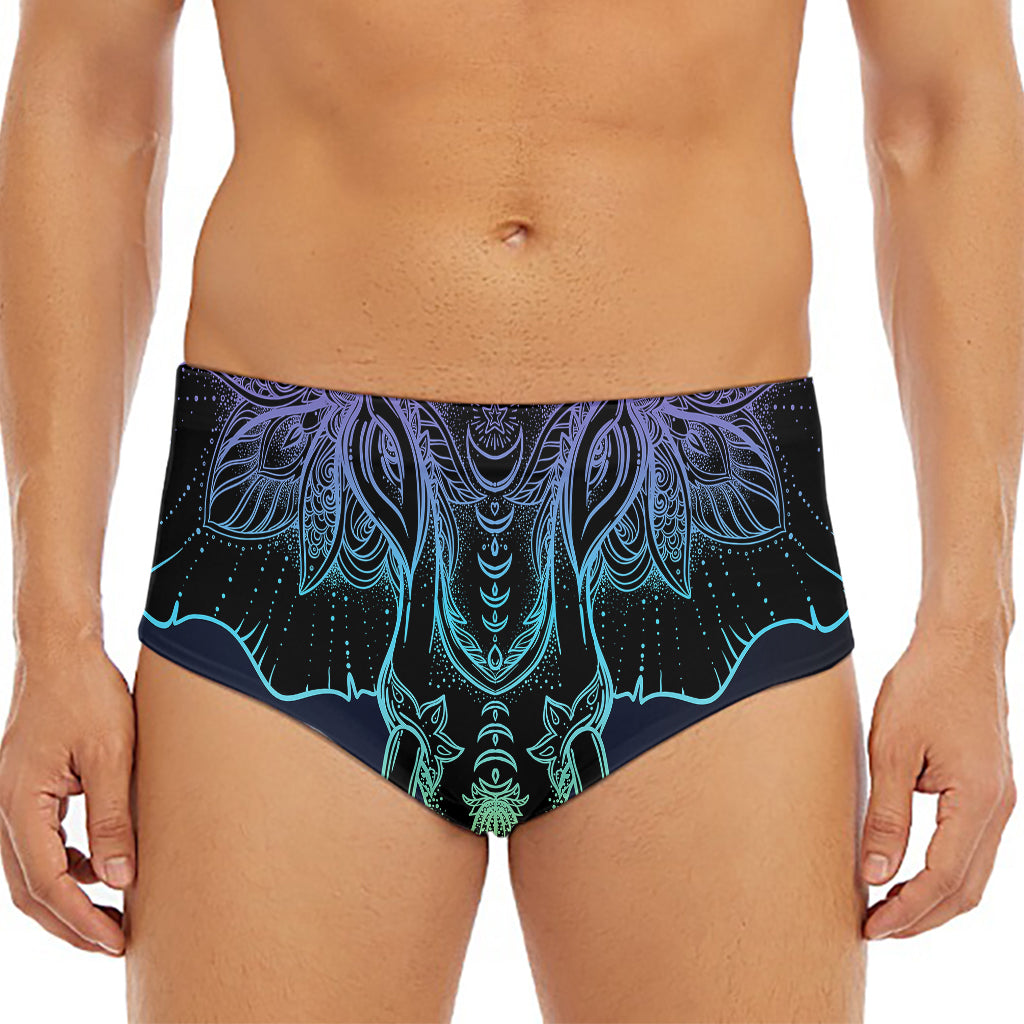 Colorful Spiritual Elephant Print Men's Triangle Swim Briefs