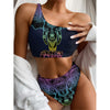 Colorful Spiritual Elephant Print One Shoulder Bikini Top