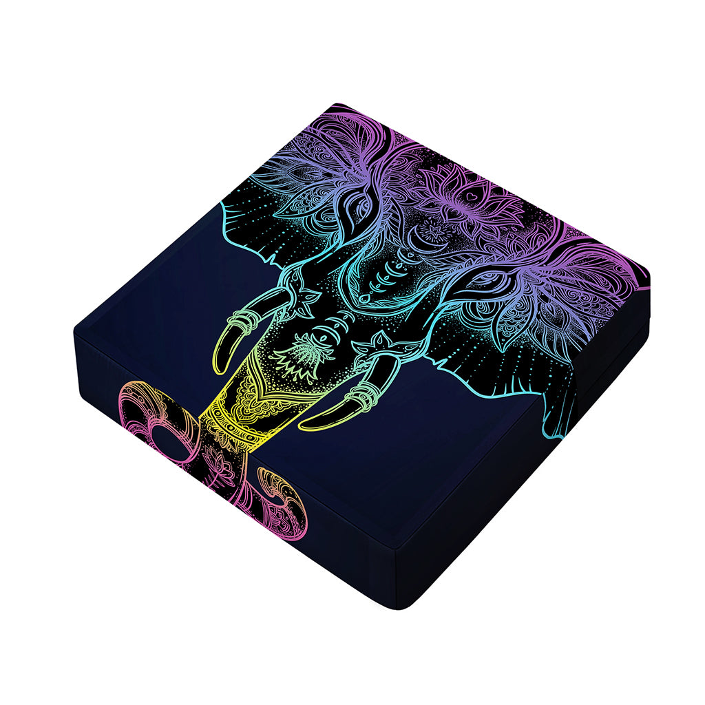 Colorful Spiritual Elephant Print Outdoor Seat Cushion Cover