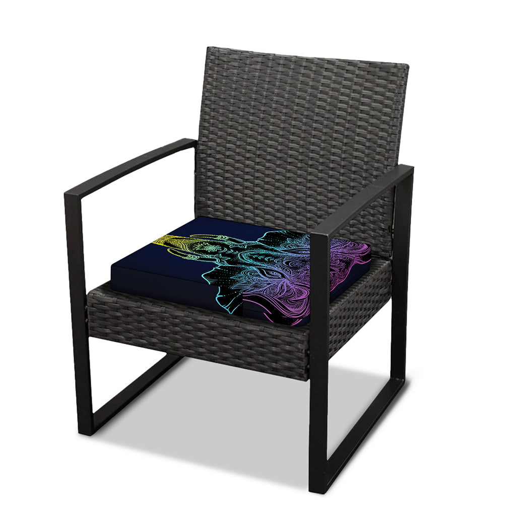 Colorful Spiritual Elephant Print Outdoor Seat Cushion Cover
