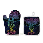 Colorful Spiritual Elephant Print Oven Mitt And Pot Holder Set