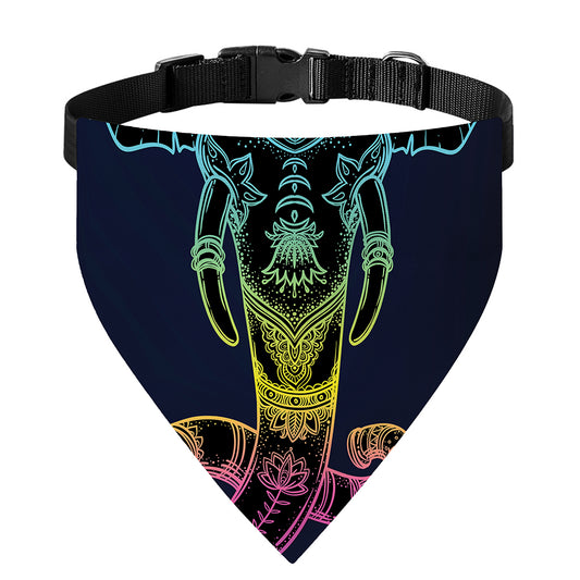 Colorful Spiritual Elephant Print Over The Collar Dog Bandana