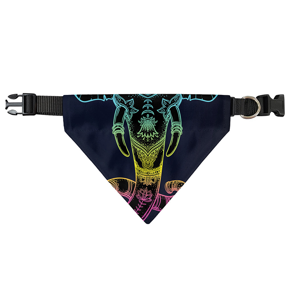 Colorful Spiritual Elephant Print Over The Collar Dog Bandana