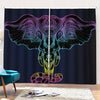 Colorful Spiritual Elephant Print Pencil Pleat Curtains