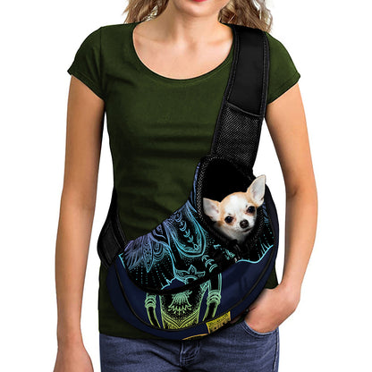 Colorful Spiritual Elephant Print Pet Sling Carrier