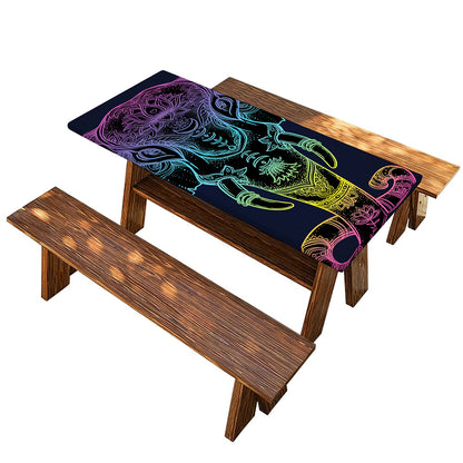 Colorful Spiritual Elephant Print Picnic Table Cover