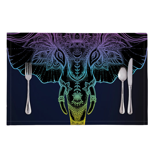 Colorful Spiritual Elephant Print Placemat