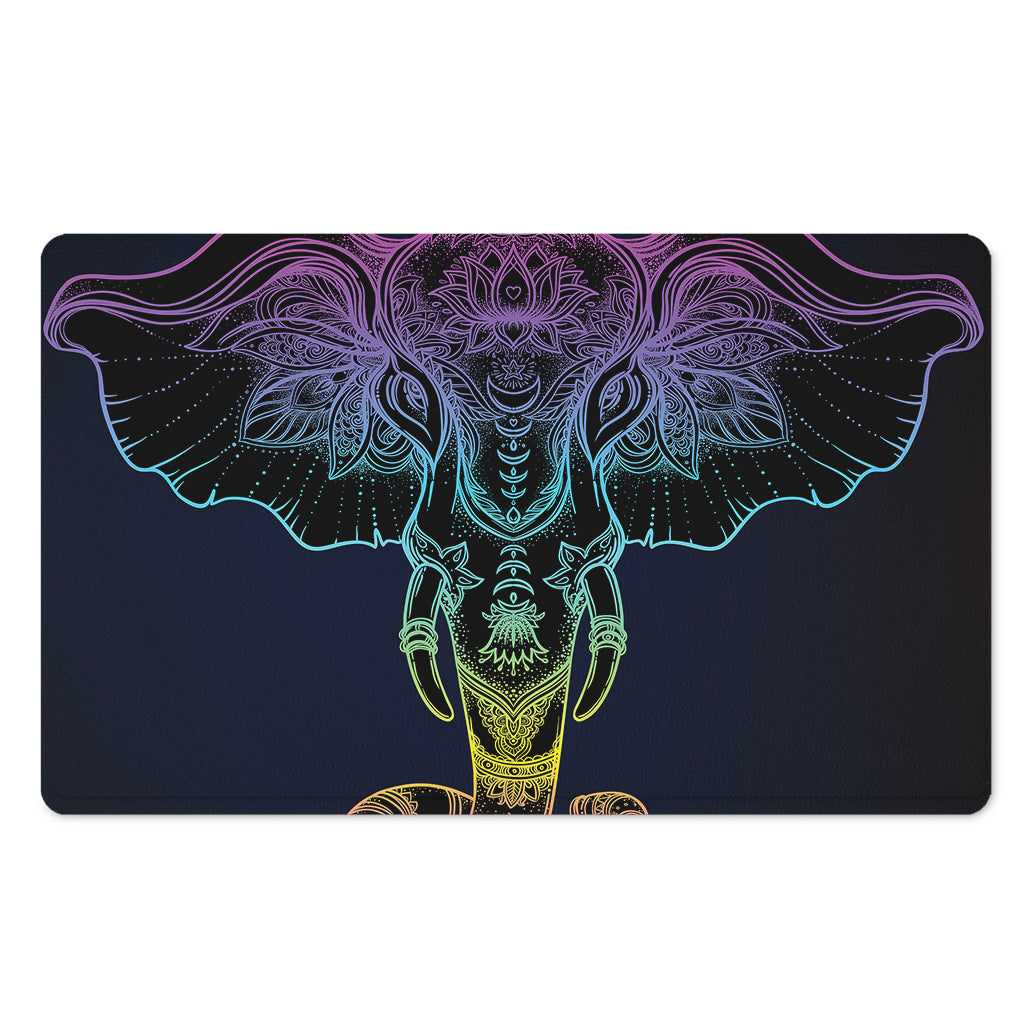 Colorful Spiritual Elephant Print Polyester Doormat