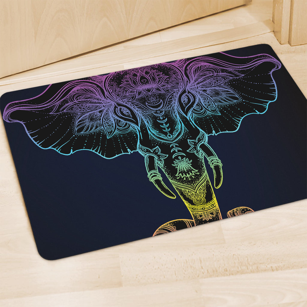 Colorful Spiritual Elephant Print Polyester Doormat