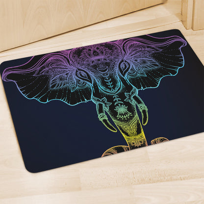 Colorful Spiritual Elephant Print Polyester Doormat
