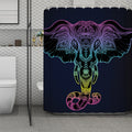Colorful Spiritual Elephant Print Polyester Shower Curtain