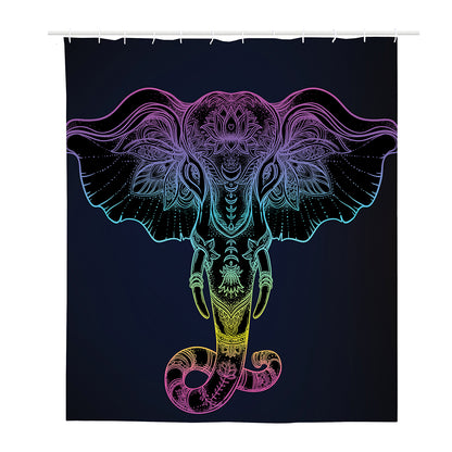 Colorful Spiritual Elephant Print Polyester Shower Curtain