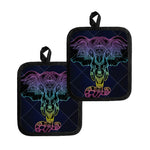 Colorful Spiritual Elephant Print Pot Holders