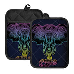 Colorful Spiritual Elephant Print Pot Holders With Pocket
