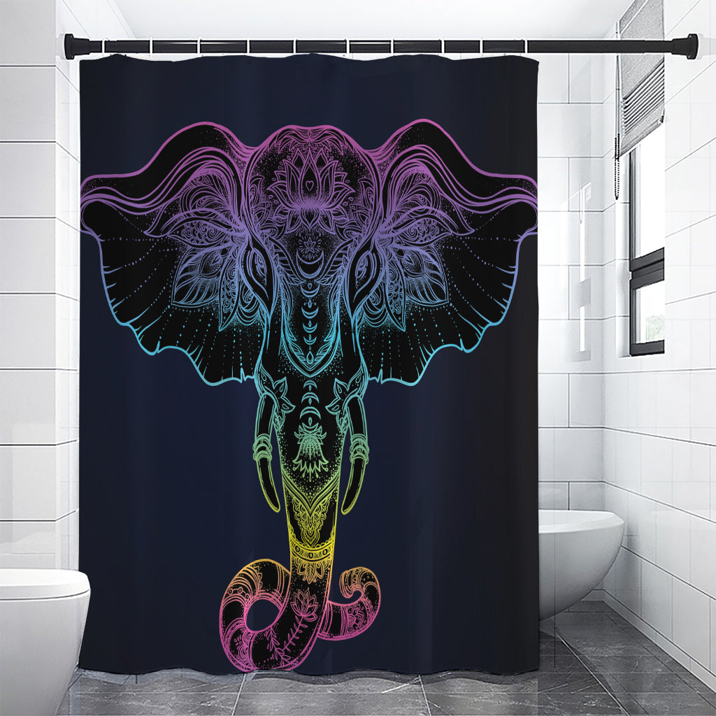 Colorful Spiritual Elephant Print Premium Shower Curtain