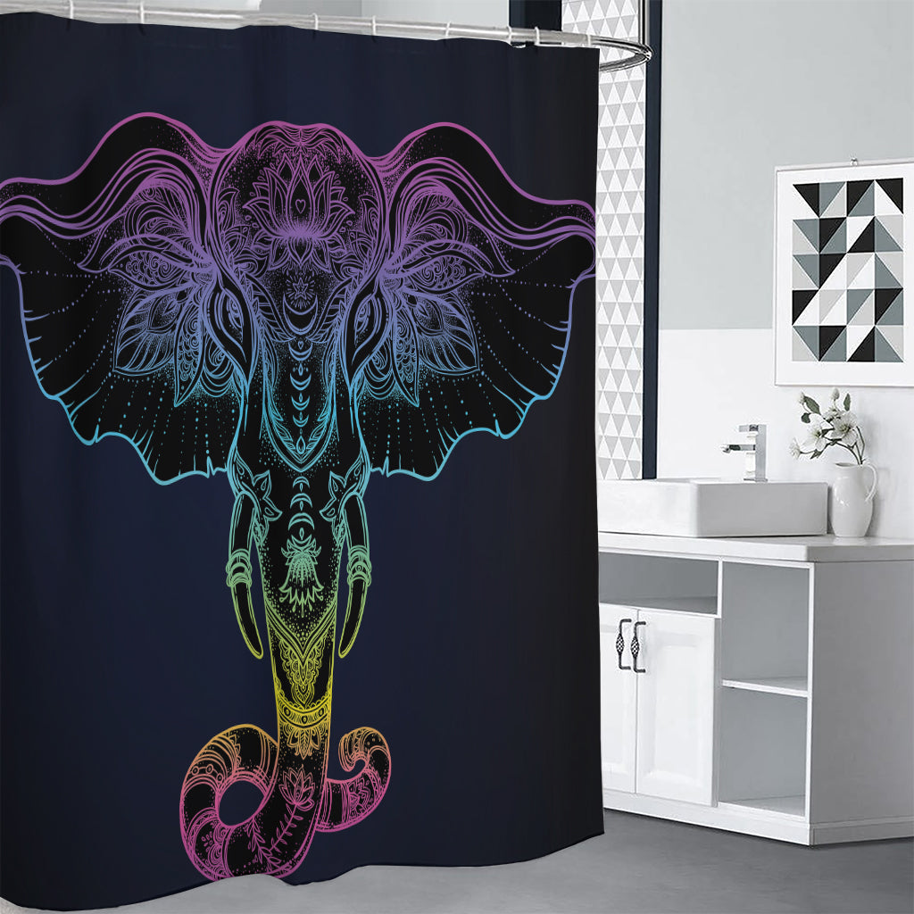 Colorful Spiritual Elephant Print Premium Shower Curtain