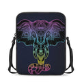 Colorful Spiritual Elephant Print Rectangular Crossbody Bag