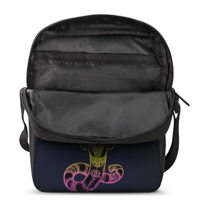 Colorful Spiritual Elephant Print Rectangular Crossbody Bag