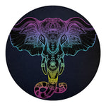 Colorful Spiritual Elephant Print Round Blanket