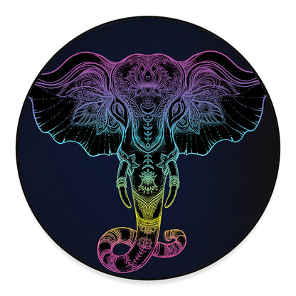 Colorful Spiritual Elephant Print Round Floor Mat