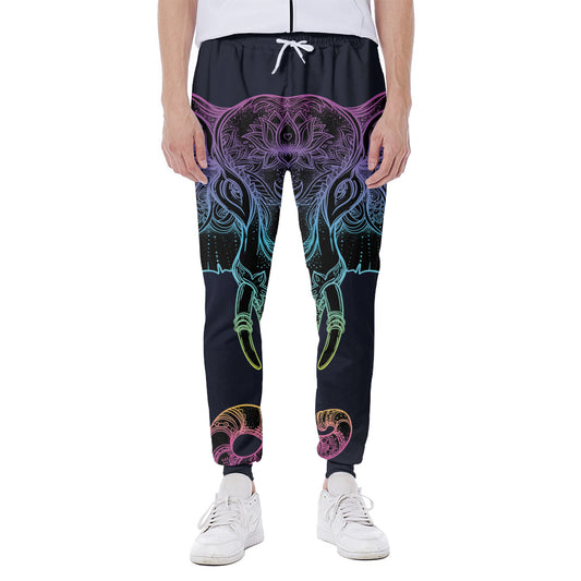Colorful Spiritual Elephant Print Scuba Joggers