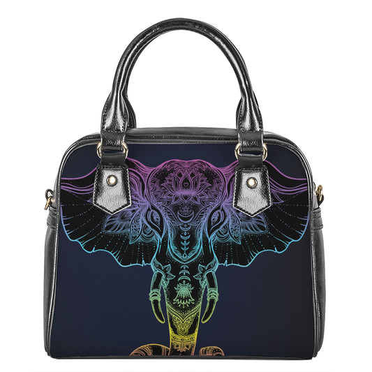 Colorful Spiritual Elephant Print Shoulder Handbag