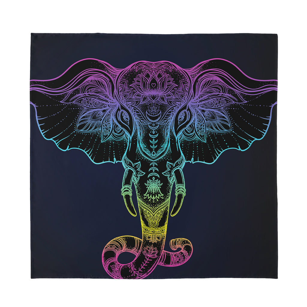 Colorful Spiritual Elephant Print Silk Bandana