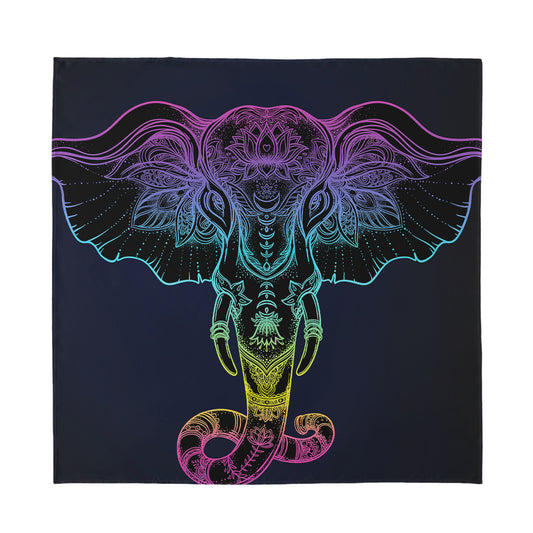 Colorful Spiritual Elephant Print Silk Bandana